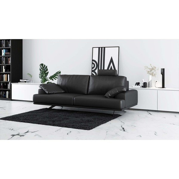 Ciemnoszara skórzana sofa 220 cm Prado – MESONICA-image-1