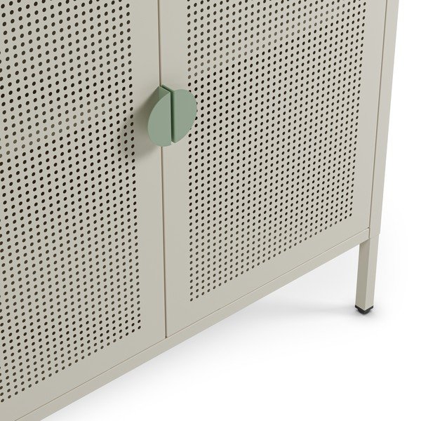 Kremowa/w naturalnym kolorze metalowa szafka 160x90x40 cm Sayla – Marckeric-image-3
