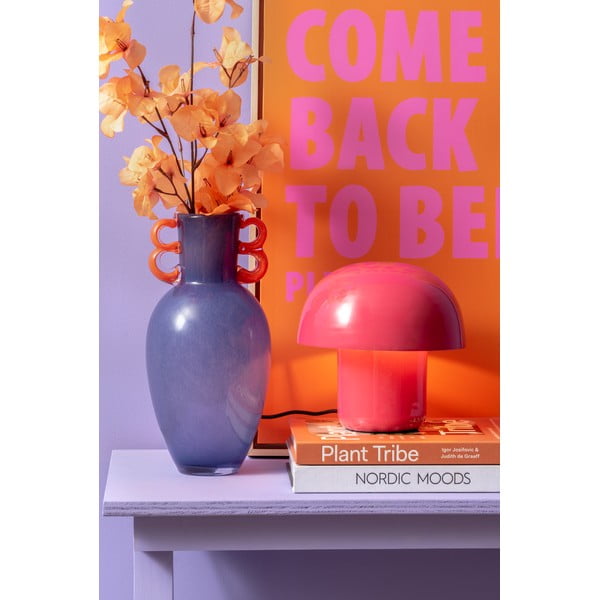 Różowa lampa stołowa z metalowym kloszem (wysokość 20 cm) Fat Mushroom – Leitmotiv-image-1