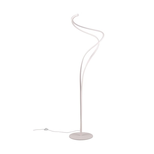 Biała lampa stojąca LED z metalowym kloszem (wys. 160 cm) Nala – Trio Select