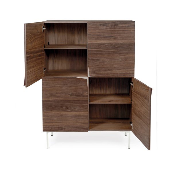 Brązowy kredens w dekorze drewna orzechowego Woodman Flop, 100x140 cm-image-3