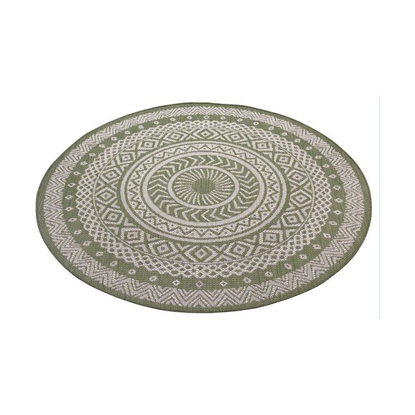 Zielono-beżowy dywan odpowiedni na zewnątrz Ragami Round, ø 120 cm-image-2