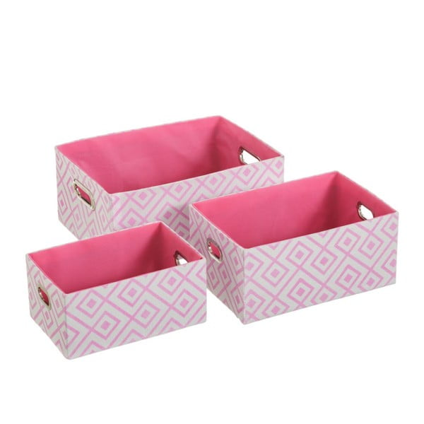 Zestaw 3 różowych pudełek Unimasa Paulovnia