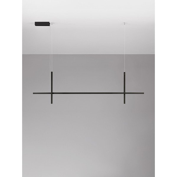 Aluminiowa lampa wisząca LED w kolorze matowej czerni z kloszem ze szkła akrylowego Looma – Nova Luce-image-4