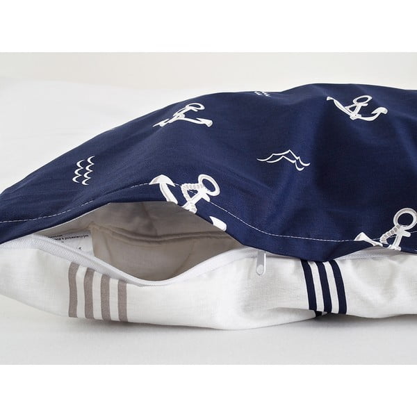 Ciemnoniebieska krepowa pościel jednoosobowa 140x200 cm Exclusive – B.E.S.-image-4