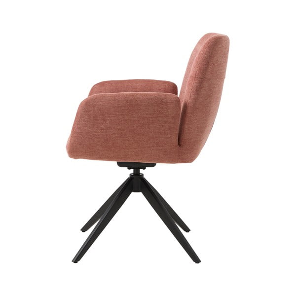 Różowy tapicerowany fotel jadalniany z podłokietnikami Roxana – Unique Furniture-image-3