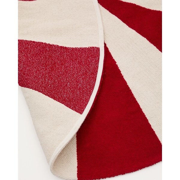 Czerwono-biały dywan dziecięcy z mieszanki bawełny ø100 cm Wirla – Kave Home-image-4