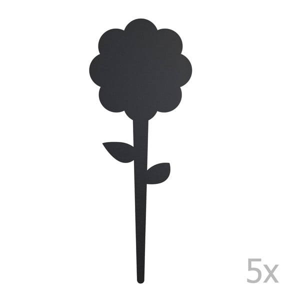 Komplet 5 etykiet z kredowym flamastrem Securit® Silhouette Flower, 18x8 cm