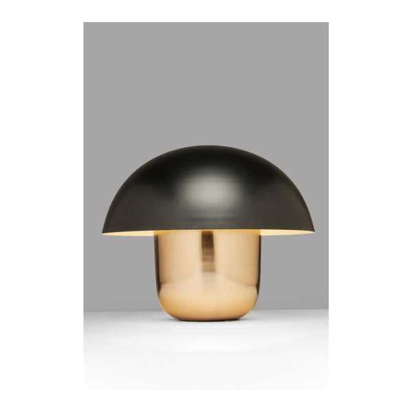 Lampa stołowa w złotej barwie z czarnym abażurem Kare Design Mushroom