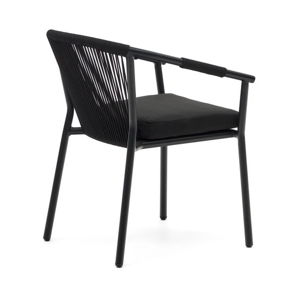 Czarne metalowe krzesło ogrodowe Xelida – Kave Home-image-3