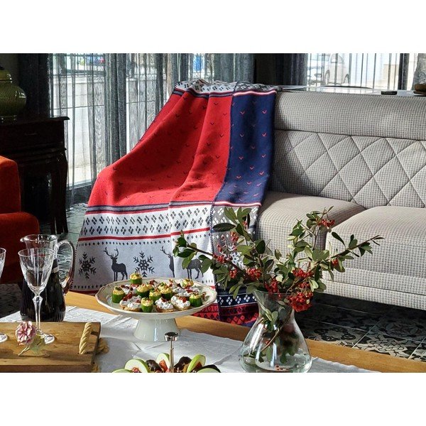 Świąteczny koc bawełniany 200x150 cm – Mila Home-image-1