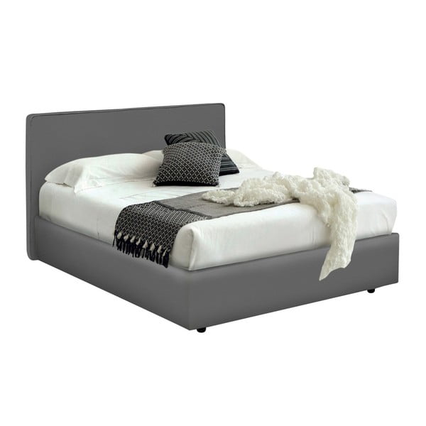 Szare łóżko ze schowkiem 13Casa Ninfea, 120x190 cm