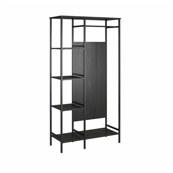 Czarna szafa w dekorze dębu 95x180 cm Modine – Støraa-image-2