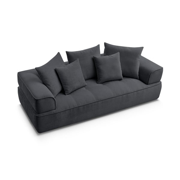 Ciemnoszara sofa z tkaniny szenilowej 237 cm Whesley – Bobochic Paris-image-4