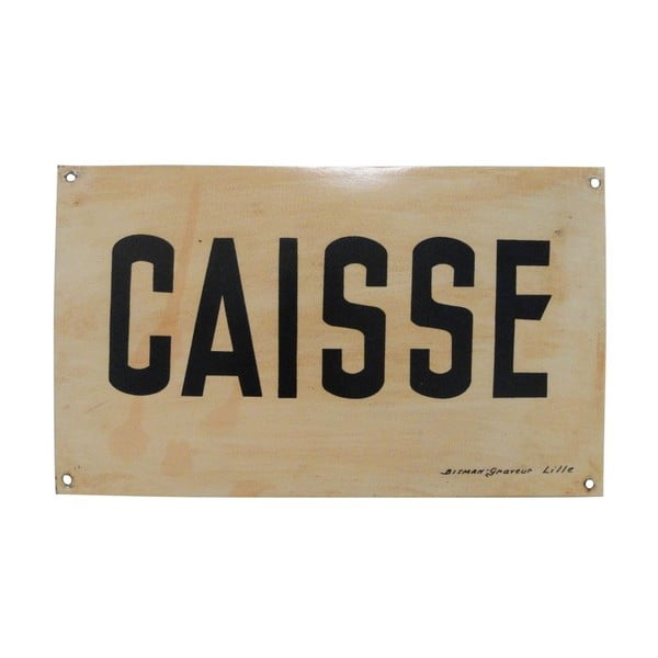Kremowa tabliczka z blachy Antic Line Caisse
