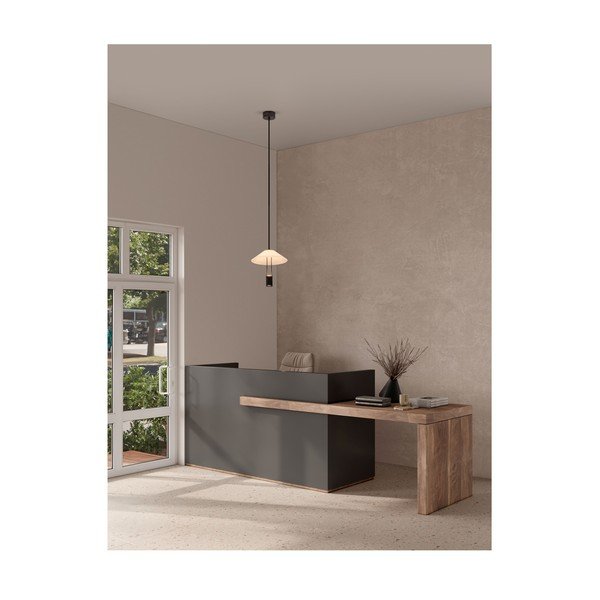 Aluminiowa lampa wisząca LED w kolorze matowej czerni z kloszem ze szkła akrylowego ø 22 cm Anafi – Nova Luce-image-1