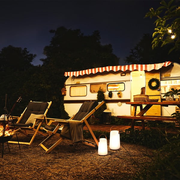 Biało-brązowa lampa stołowa LED (wysokość 26 cm) Collgar – Fischer & Honsel-image-1