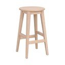 Hoker z litego drewna dębowego w naturalnym kolorze (wysokość siedziska 65 cm) Austin – Rowico