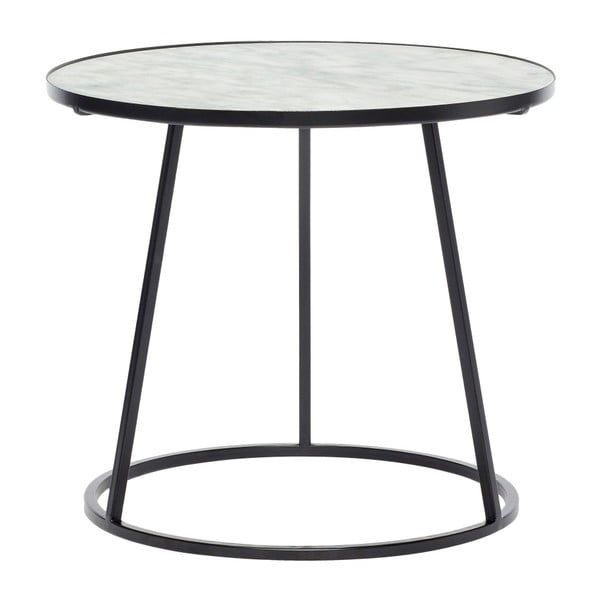 Czarny stolik z białym marmurowym blatem Hübsch Dana