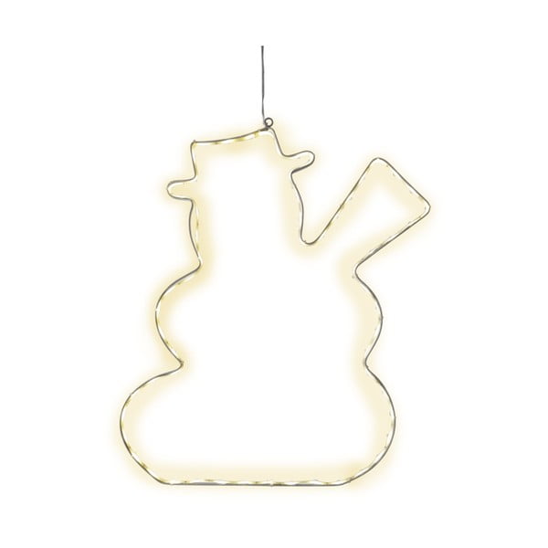 Wisząca dekoracja świetlna LED Star Trading Lumiwall Snowman, wys. 50 cm