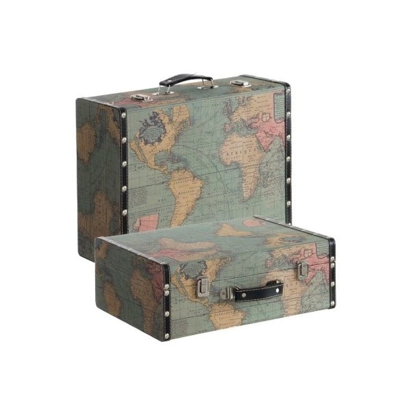 Zestaw 2 walizek Cosas de Casa Mapa świata