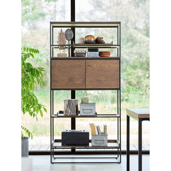 Regał z detalami w dekorze dębowym Unique Furniture Rivoli-image-1