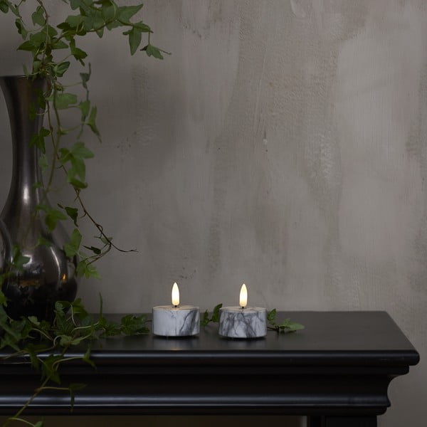 Świeczki LED zestaw 2 szt. (wysokość 6 cm) Flamme Marble – Star Trading-image-1