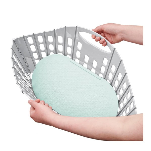 Szaro-zielony składany kosz na pranie Addis Flat Folding Laundry Basket-image-2