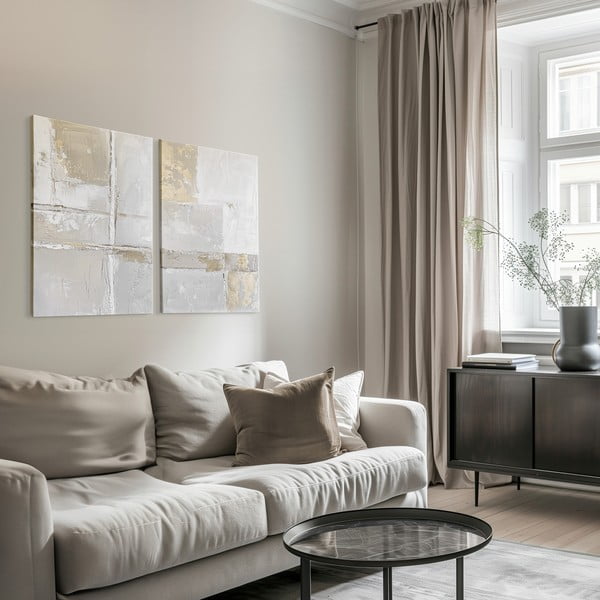 Obrazy z ręcznie malowanymi elementami zestaw 2 szt. 50x70 cm Sail – Styler-image-1