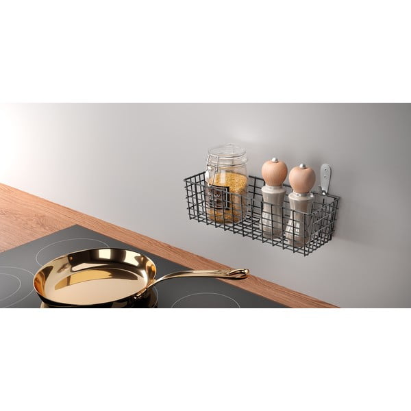 Czarny ścienny koszyk kuchenny Metaltex Koala Lava-image-1