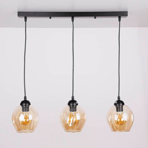 Czarna lampa wisząca ze szklanym kloszem 14x70 cm Aspa – Candellux Lighting-image-1
