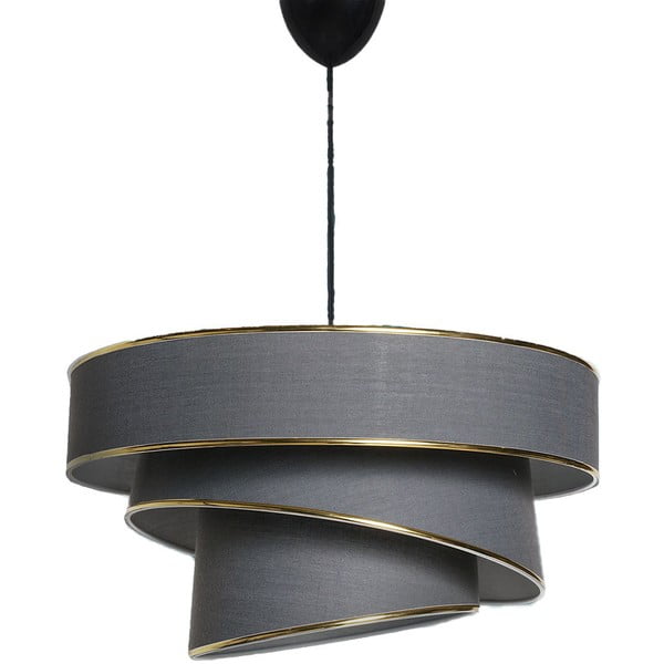 Lampa wisząca w antracytowo-złotym kolorze z tekstylnym kloszem ø 40 cm Couper – Opviq lights