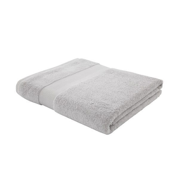 Jasnoszary ręcznik bawełniany z domieszką jedwabiu 100x150 cm – Bianca