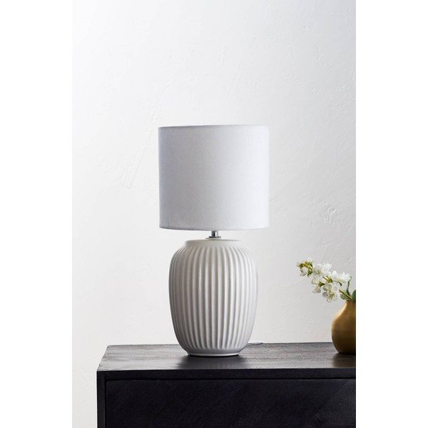 Biała lampa stołowa ceramiczna (wysokość 41 cm) Karlsson – Jotex-image-2