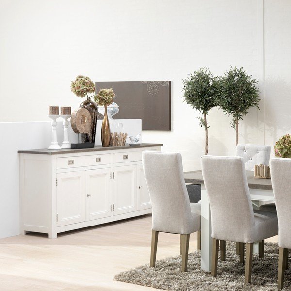 4-drzwiowa biała komoda z 2 szufladami Canett Skagen Sideboard-image-2