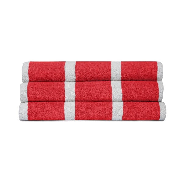 Komplet 3 ręczników Menton Red, 60x110 cm