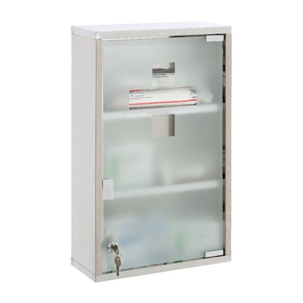 Plastikowa wisząca szafka na leki w kolorze srebra 30x51 cm – Premier Housewares-image-2