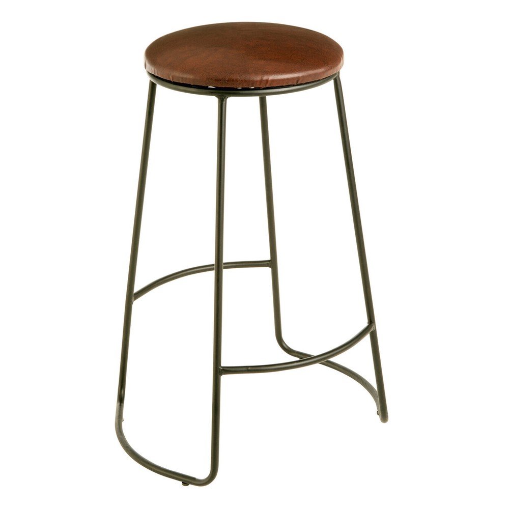Czarny/brązowy tapicerowany hoker (wysokość siedziska 64 cm) Brixton – Premier Housewares
