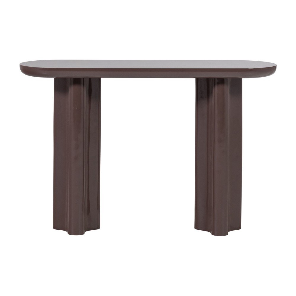 Ciemnobrązowa konsola z połyskiem 35x120 cm Evara – WOOOD