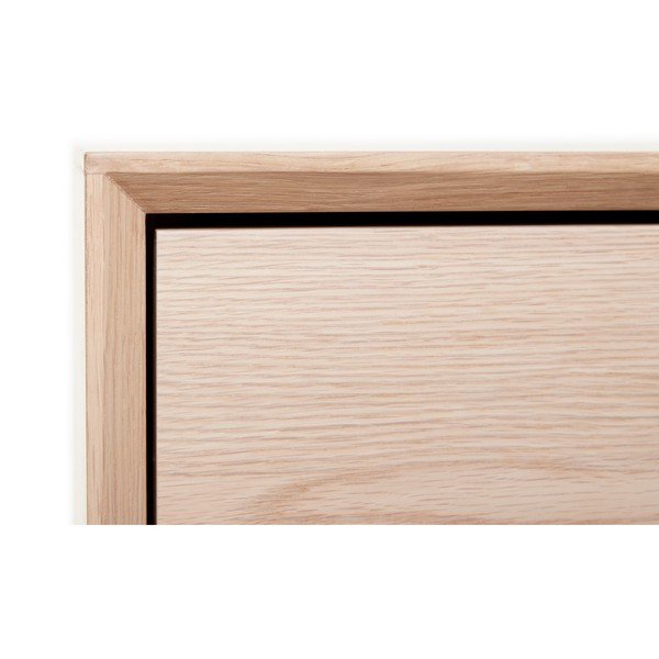 Niska komoda z białego drewna dębowego z 3 drzwiczkami Unique Furniture Vivara-image-2