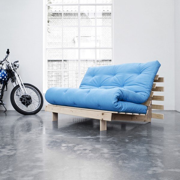 Sofa rozkładana Karup Roots Raw/Horizon Blue-image-2