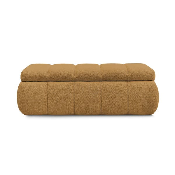 Ławka z materiału bouclé w kolorze ochry – Bobochic Paris