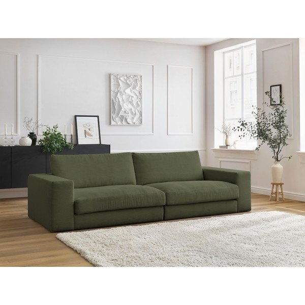 Zielona sztruksowa sofa 274 cm Leonard – Bobochic Paris-image-1