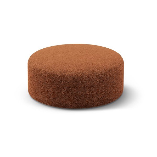 Ceglasty puf z materiału bouclé Dia – Micadoni 