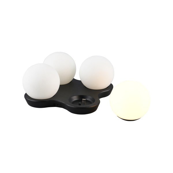 Czarno-biała lampa stołowa LED (wysokość 9 cm) Lorna – Reality-image-1