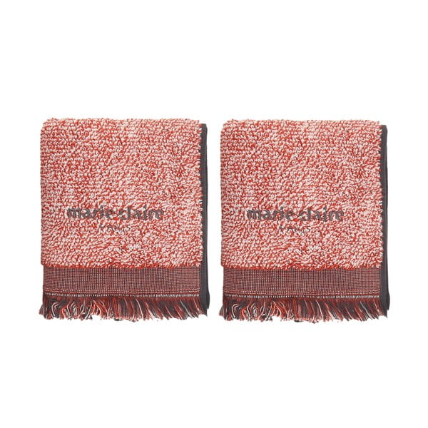 Komplet 2 czerwonych bawełnianych ręczników Marie Claire Colza, 40x60 cm