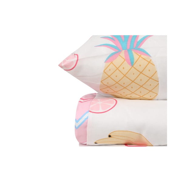 Biało-różowa pościel dziecięca jednoosobowa 140x200 cm Kokteyl – Mijolnir-image-2