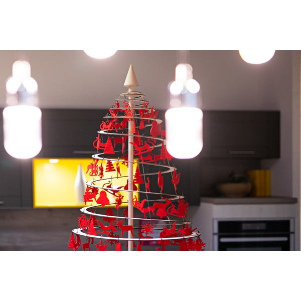 Zestaw 10 czerwonych filcowych ozdób świątecznych Spira Medium-image-3