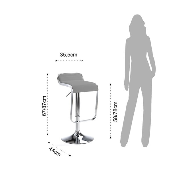 Szary tapicerowany hoker z regulowaną wysokością (wysokość siedziska 58 cm) Snappy – Tomasucci-image-4