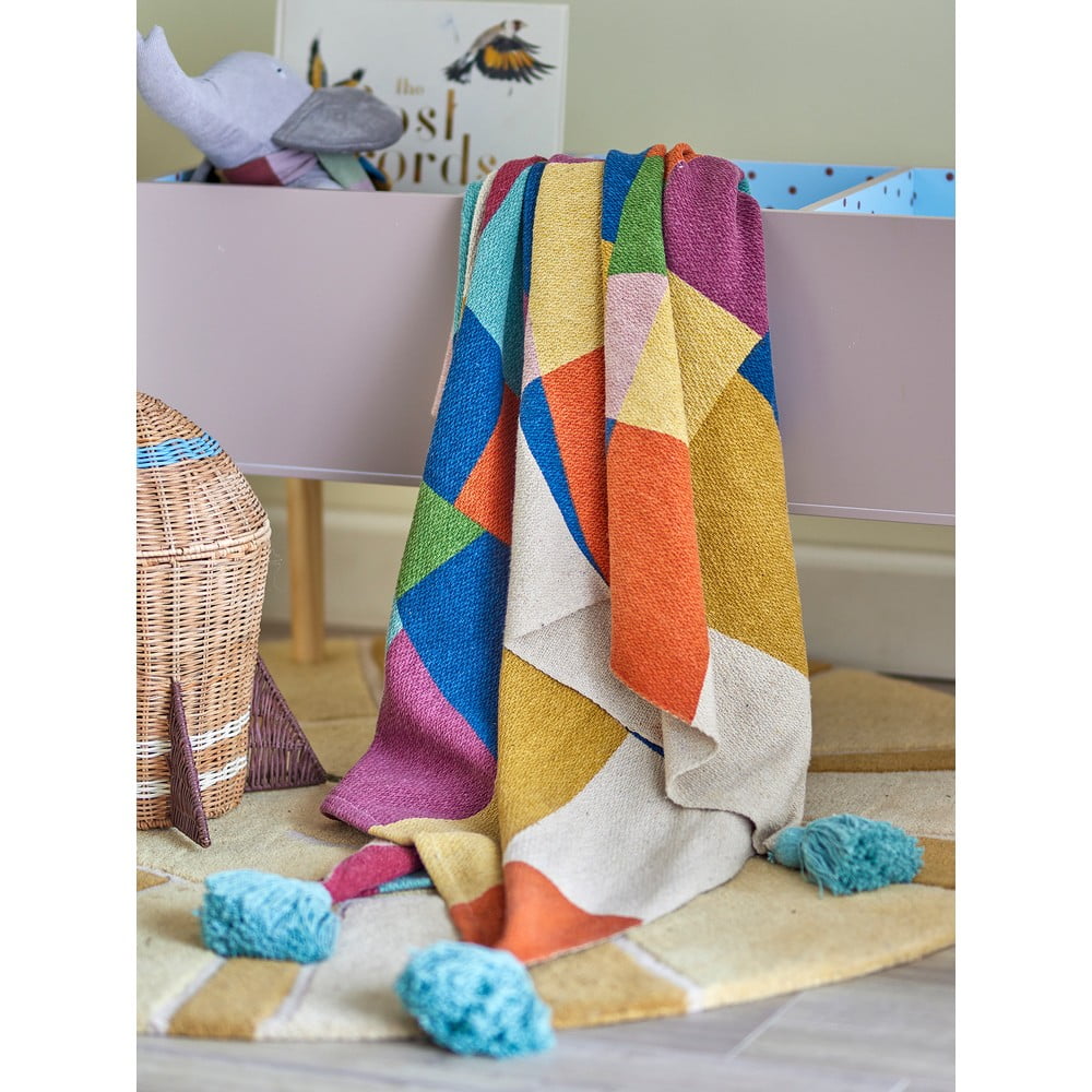 Koc dziecięcy z bawełny z recyklingu 130x160 cm Colorine – Bloomingville Mini (zdjęcie 4)